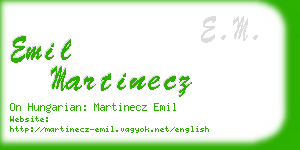 emil martinecz business card